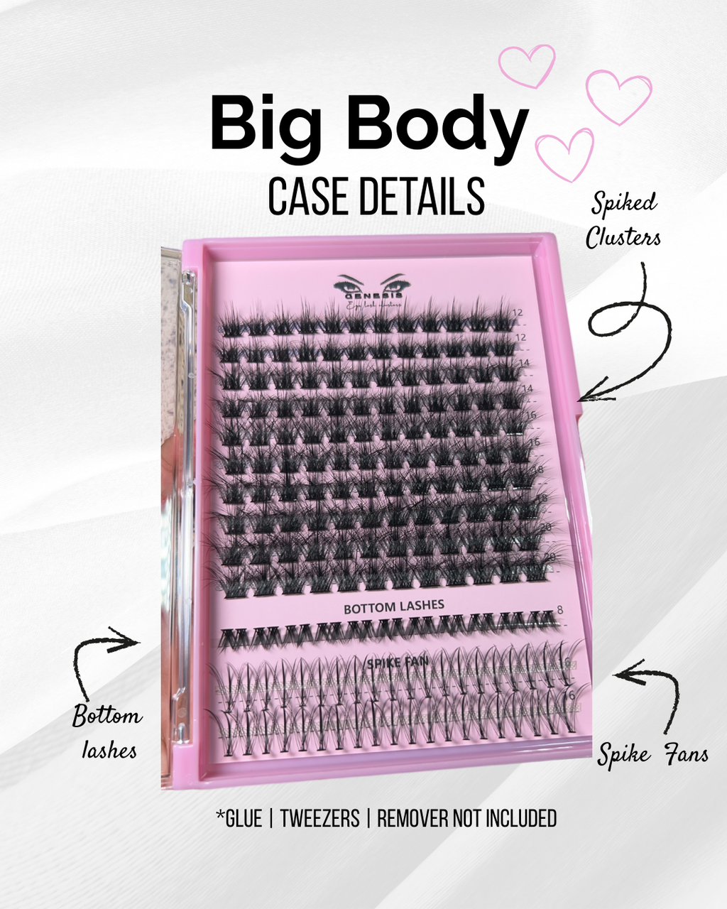 BIG BODY : (REFILL KIT) VOLUME CLUSTERS WITH BOTTOM LASHES + SPIKES