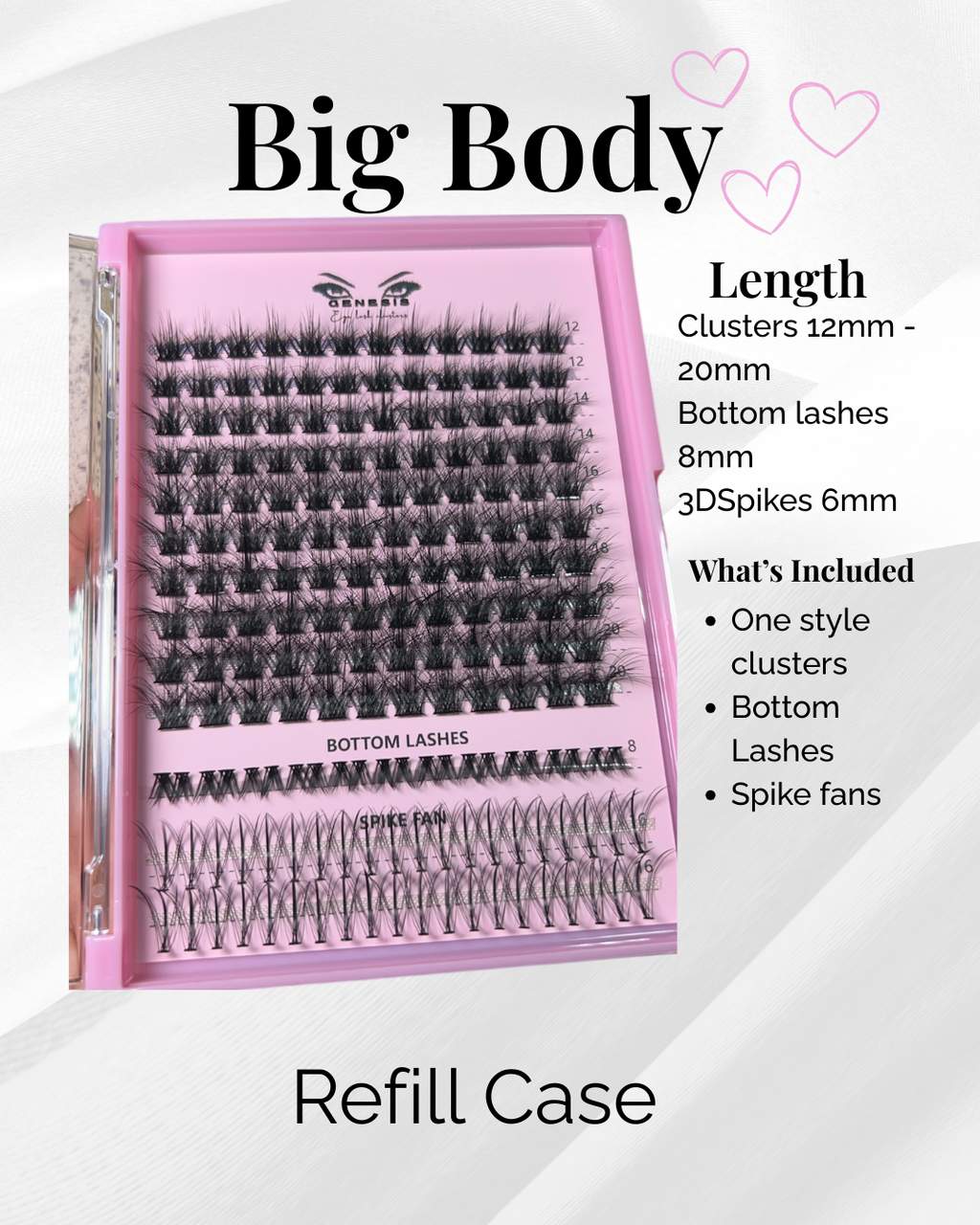 BIG BODY : (REFILL KIT) VOLUME CLUSTERS WITH BOTTOM LASHES + SPIKES